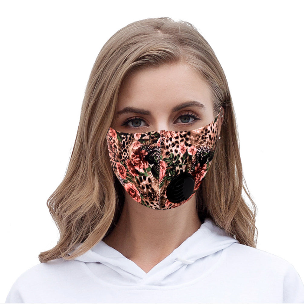 700Pcs Leopard Flower Print Single Breathing Valve Single Ply Face Mask
