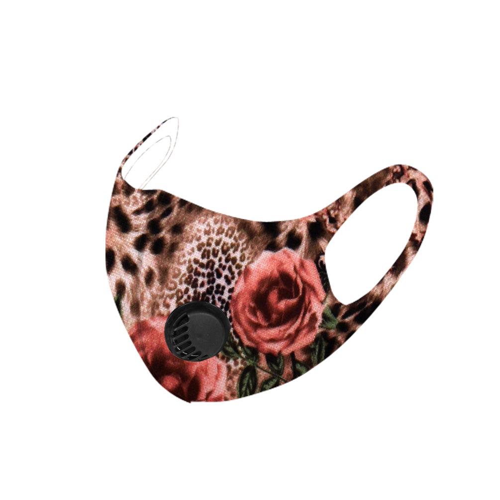 700Pcs Leopard Flower Print Single Breathing Valve Single Ply Face Mask