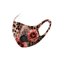 FM-7007R   Leopard Flower Print Single Breathing Valve Single Ply Face Mask
