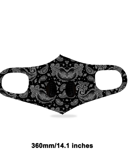 Dust Mask with Double Filters, Fashion Washable Cloth Face Mask Reusable, Black Floral Print
