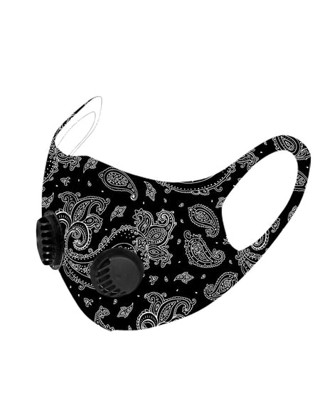500Pcs Dust Mask with Double Filters, Fashion Washable Cloth Face Mask Reusable, Black Floral Print