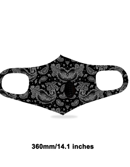 Dust Mask with Filter, Fashion Washable Cloth Face Mask Reusable, Black Floral Print