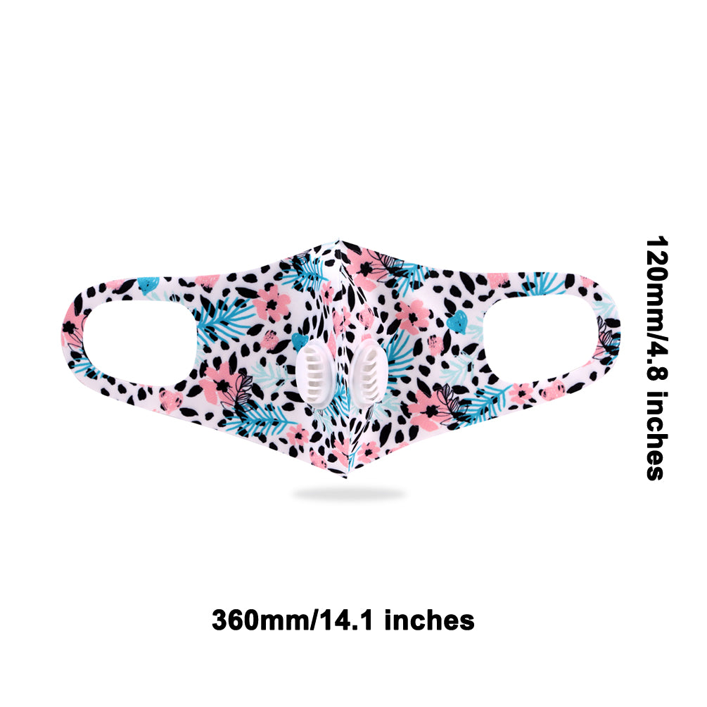 500Pcs Floral Print Double Breathing Valve Single Ply Face Mask