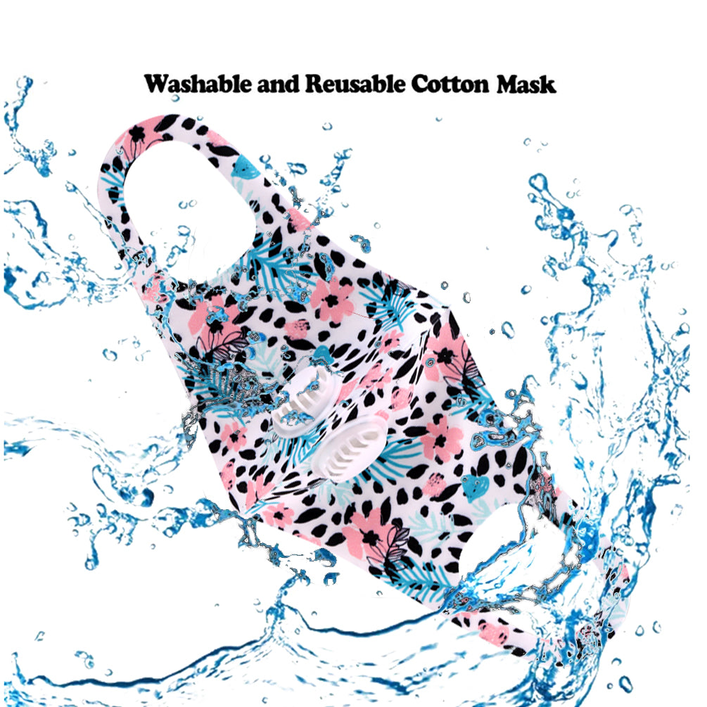 500Pcs Floral Print Double Breathing Valve Single Ply Face Mask