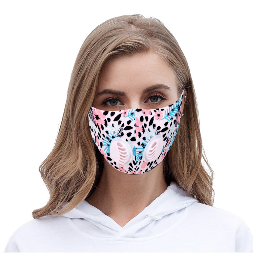500Pcs Floral Print Double Breathing Valve Single Ply Face Mask