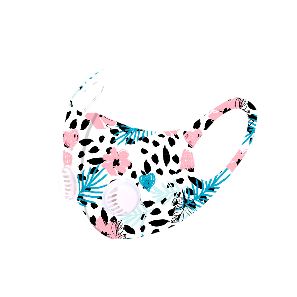 500Pcs Floral Print Double Breathing Valve Single Ply Face Mask