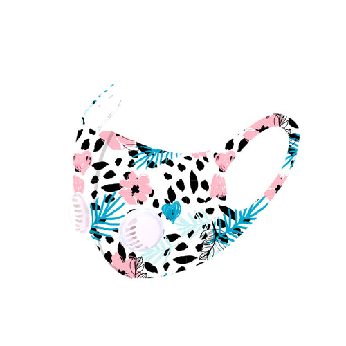 500Pcs Floral Print Double Breathing Valve Single Ply Face Mask