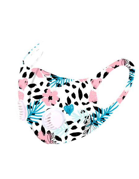 500Pcs Floral Print Double Breathing Valve Single Ply Face Mask