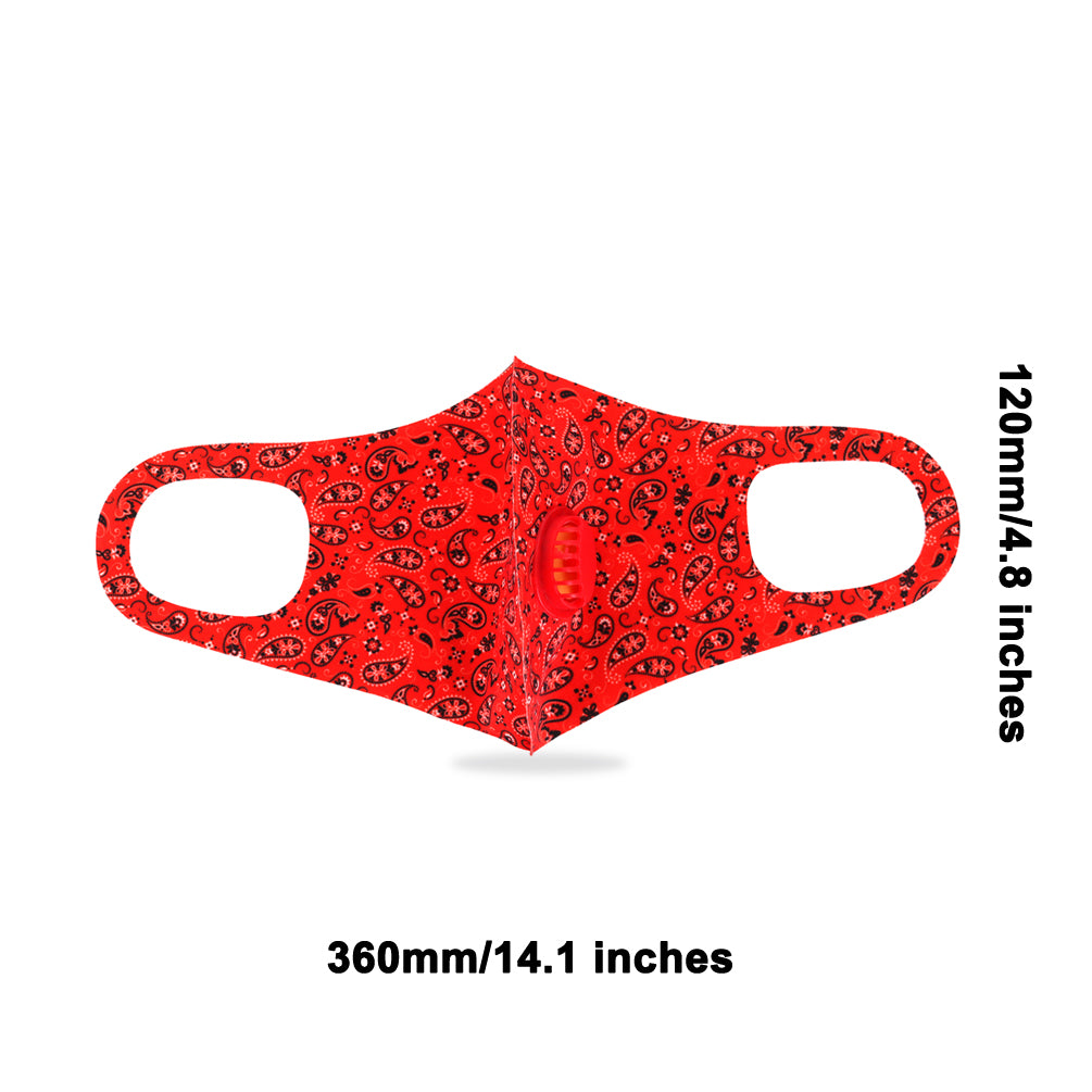 500Pcs Red Paisley Print Single Breathing Valve Single Ply Face Mask
