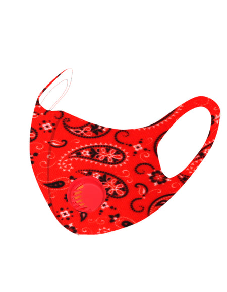 700Pcs Red Paisley Print Single Breathing Valve Single Ply Face Mask