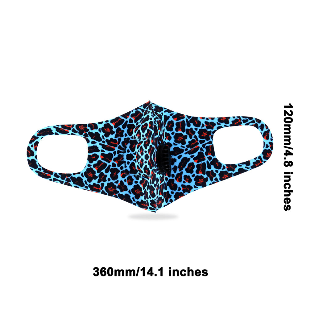 700Pcs Turquoise Leopard Print Single Breathing Valve Single Ply Face Mask