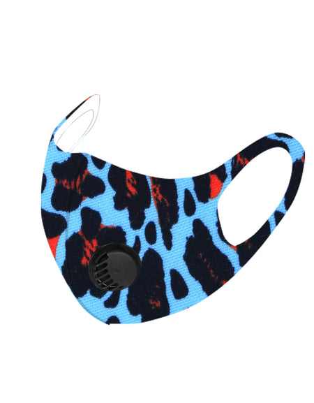 700Pcs Turquoise Leopard Print Single Breathing Valve Single Ply Face Mask