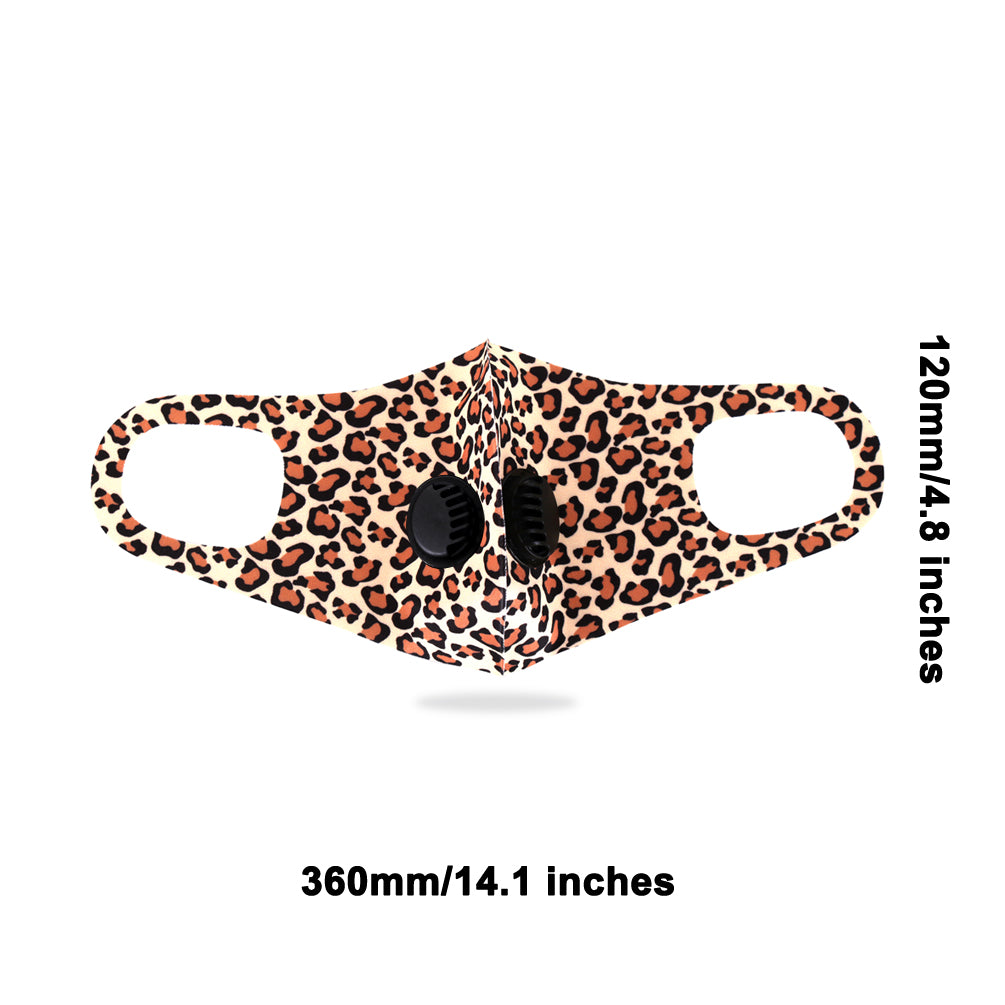 500Pcs Leopard Print Double Breathing Valve Single Ply Face Mask