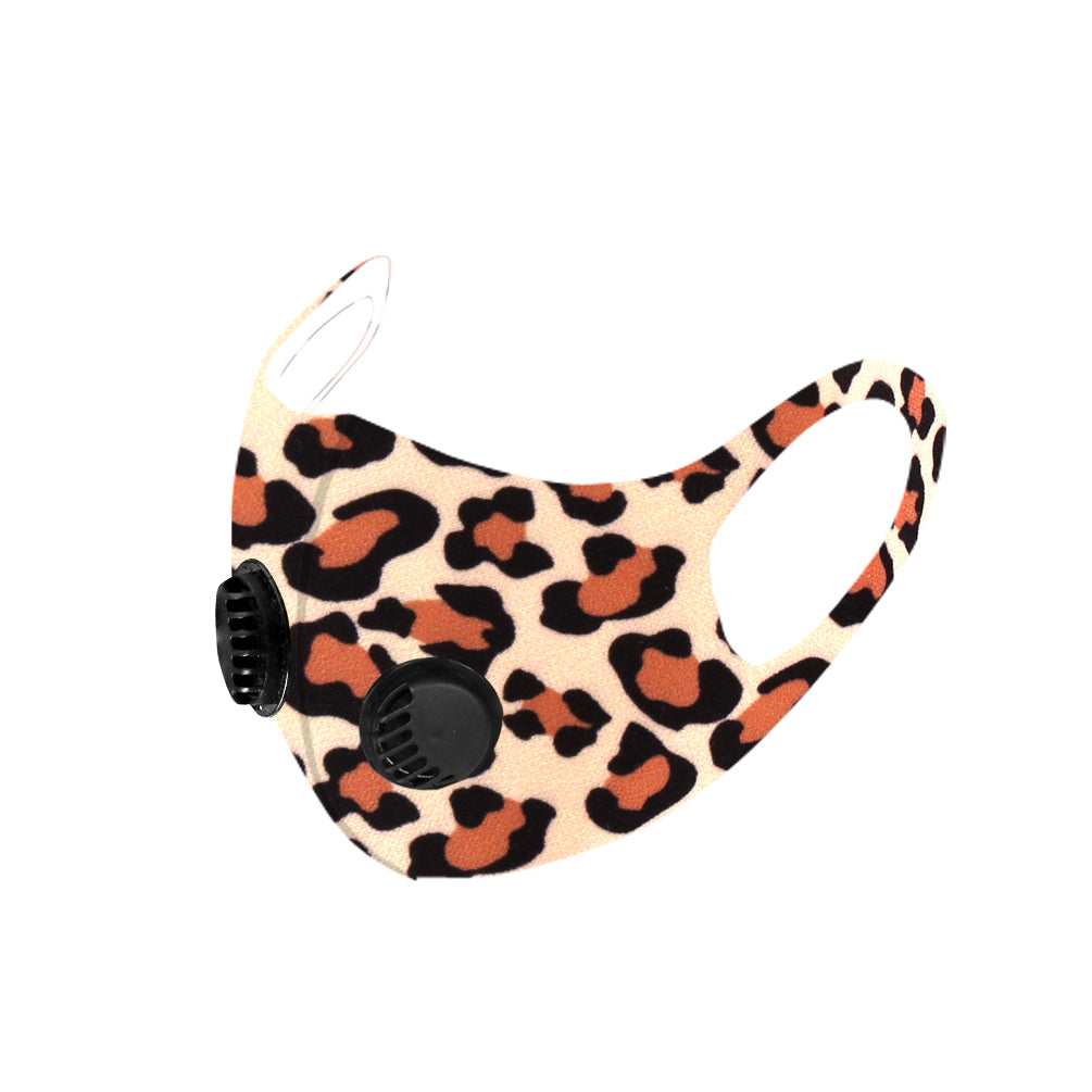 500Pcs Leopard Print Double Breathing Valve Single Ply Face Mask