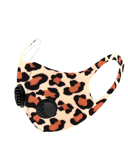 500Pcs Leopard Print Double Breathing Valve Single Ply Face Mask