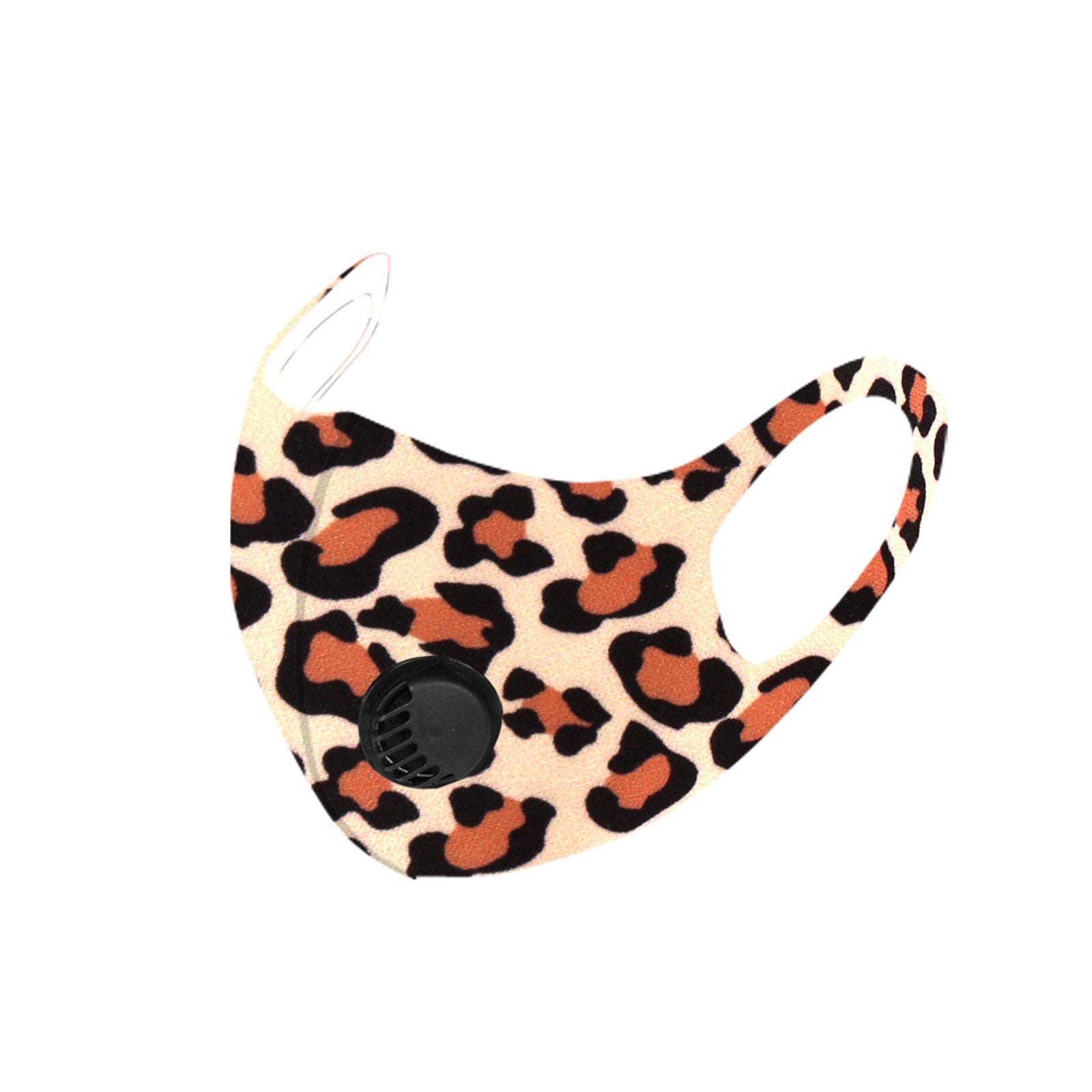 FM-7012R  Leopard Print Single Breathing Valve Single Ply Face Mask