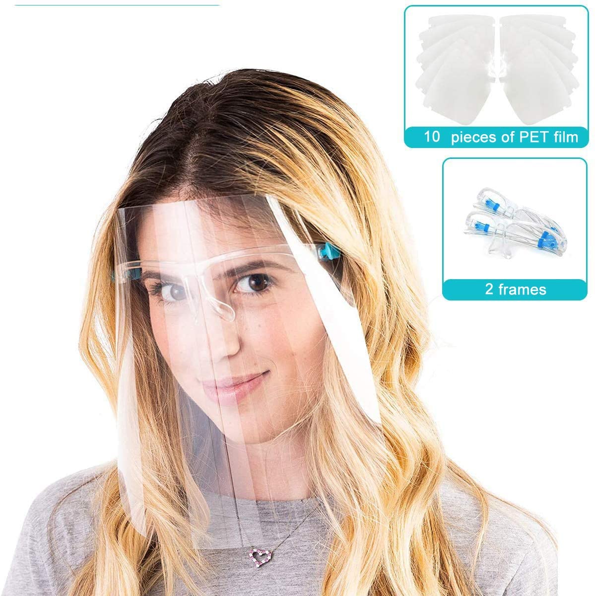 goggle face shields 100 PCS Transparent Reusable Face Visor 20 Goggles Frames-Safety Face – American Bling Care