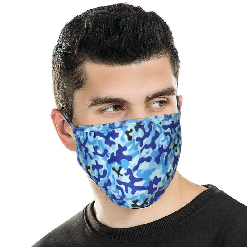 FCM-025A Camo Print Fabric Face Mask Double Layer Set of 2