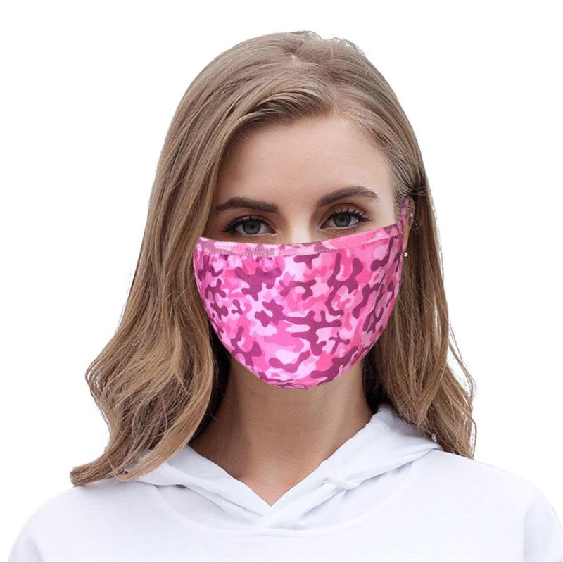 FCM-025A Camo Print Fabric Face Mask Double Layer Set of 2