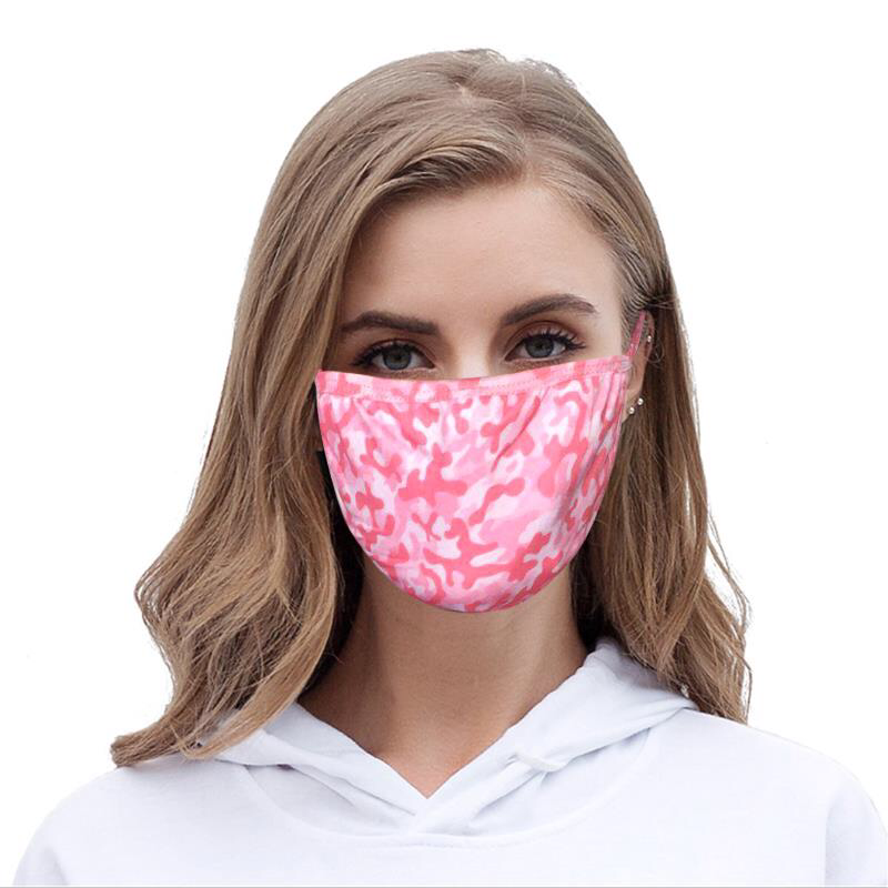 FCM-025A Camo Print Fabric Face Mask Double Layer Set of 2