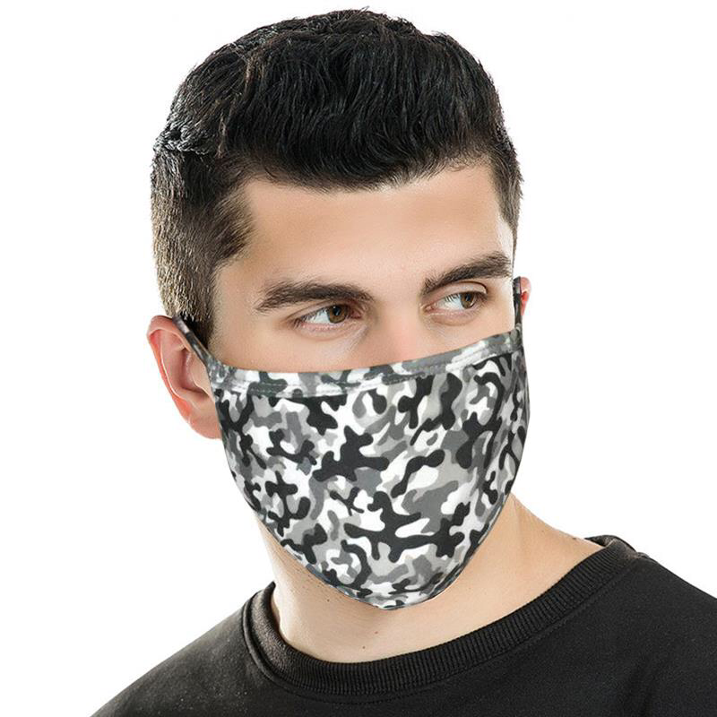 FCM-025A Camo Print Fabric Face Mask Double Layer Set of 2