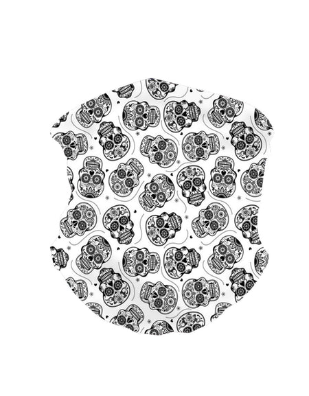NFC-9008 Sugar Skull Print Neck Gaiter Face Mask Reusable, Washable Bandana /Head Wrap Scarf-1Pcs/Pack