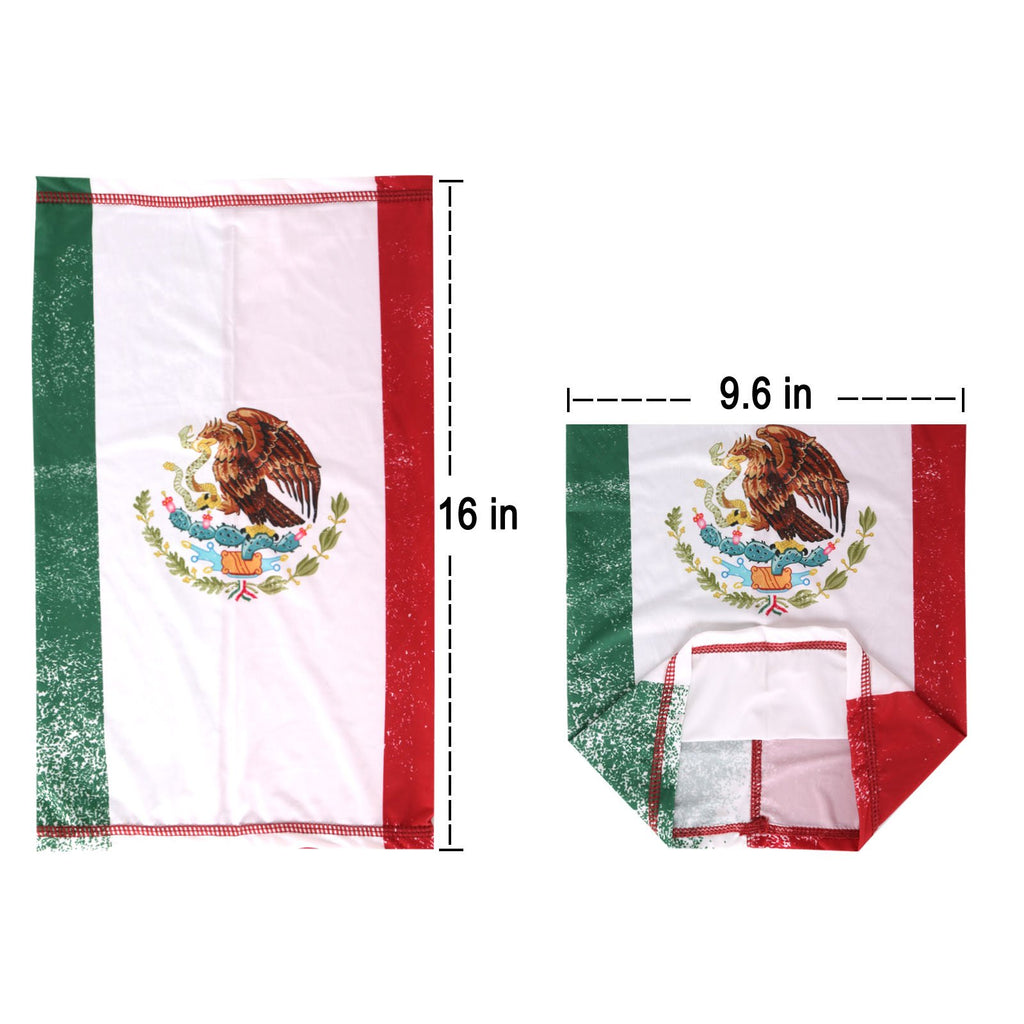 NFC-9010 Mexico Flag Print Neck Gaiter Face Mask Reusable, Washable Bandana /Head Wrap Scarf-1Pcs/Pack