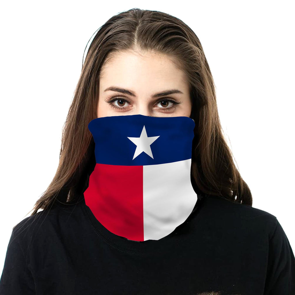 NFC-9015  Texas Flag Print Neck Gaiter Face Mask Reusable, Washable Bandana /Head Wrap Scarf-1Pcs/Pack
