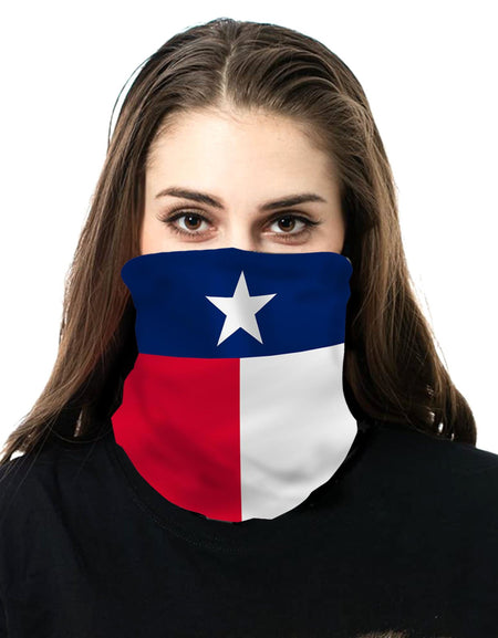 NFC-9015  Texas Flag Print Neck Gaiter Face Mask Reusable, Washable Bandana /Head Wrap Scarf-1Pcs/Pack