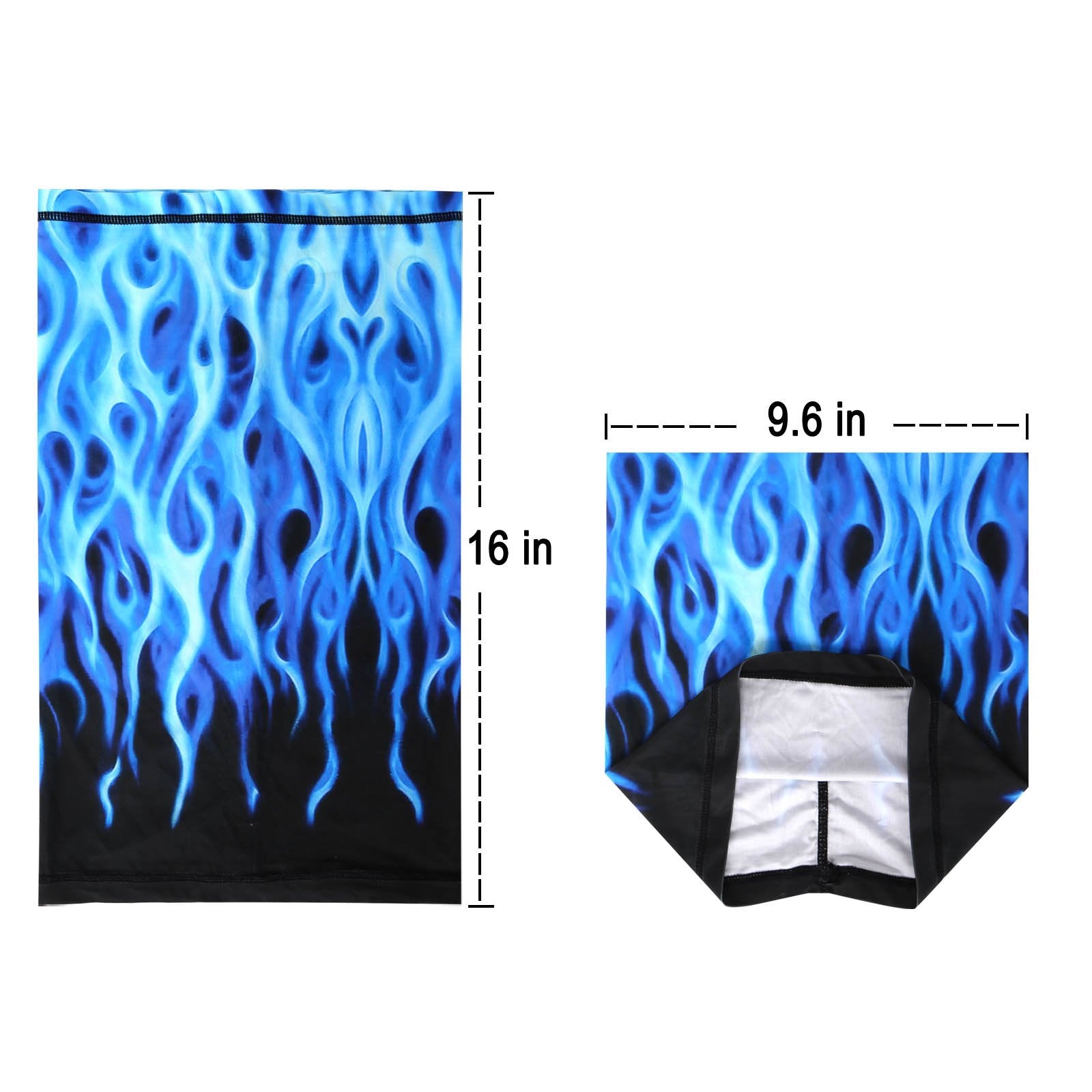 NFC-9017  Blue Flame Fire Neck Gaiter Face Mask Reusable, Washable Bandana /Head Wrap Scarf-1Pcs/Pack