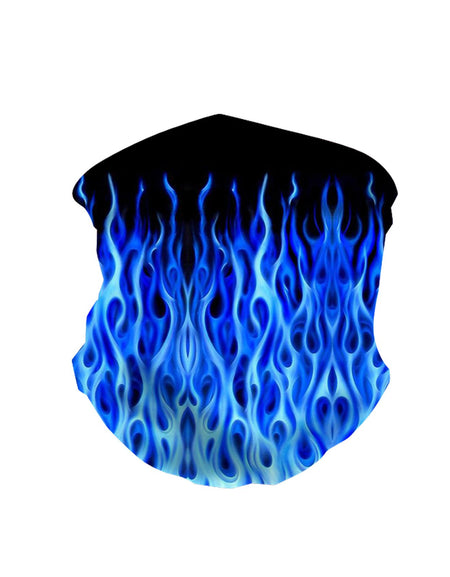 NFC-9017  Blue Flame Fire Neck Gaiter Face Mask Reusable, Washable Bandana /Head Wrap Scarf-1Pcs/Pack