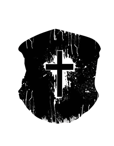 NFC-9019 Cross Print Neck Gaiter Face Mask Reusable, Washable Bandana /Head Wrap Scarf-1Pcs/Pack