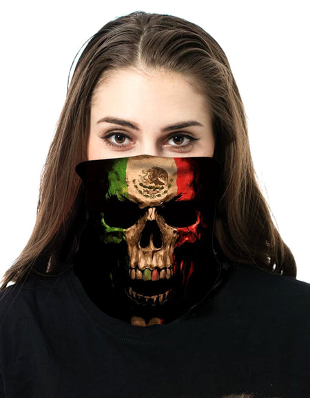 NFC-9020  Skull Print Neck Gaiter Face Mask Reusable, Washable Bandana /Head Wrap Scarf-1Pcs/Pack