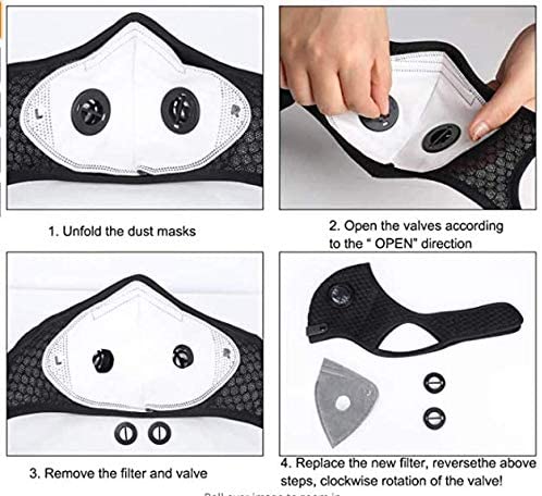 SSFCM-006  Adjustable Sports Face Mask Reusable with Filter and  Exhalation Valves