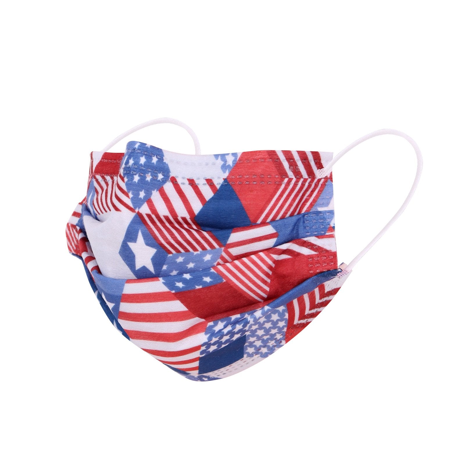 2000Pcs  American Bling 20PCS/Box  American Flag Colors Print Disposable Face Masks 3 Layers Face Masks