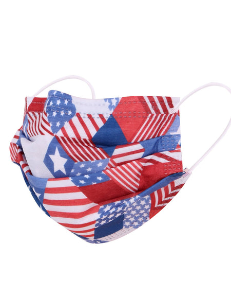 200Pcs  American Bling 20PCS/Box  American Flag Colors Print Disposable Face Masks 3 Layers Face Masks