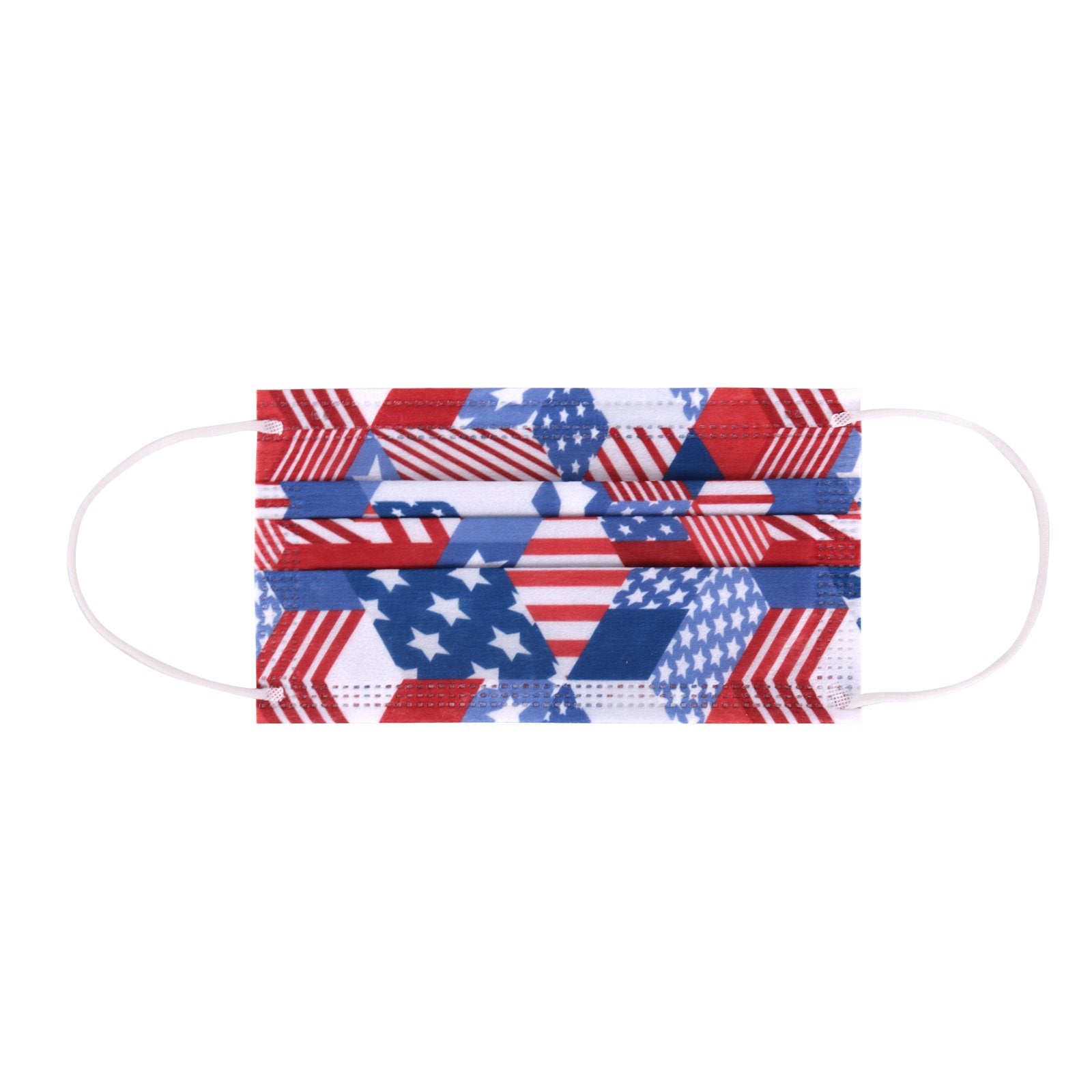 20Pcs  American Bling 20PCS/Box  American Flag Colors Print Disposable Face Masks 3 Layers Face Masks