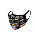 FCM-015 American Bling Black Floral Sugar Skull Fabric Face Mask Double Layer Set of 2