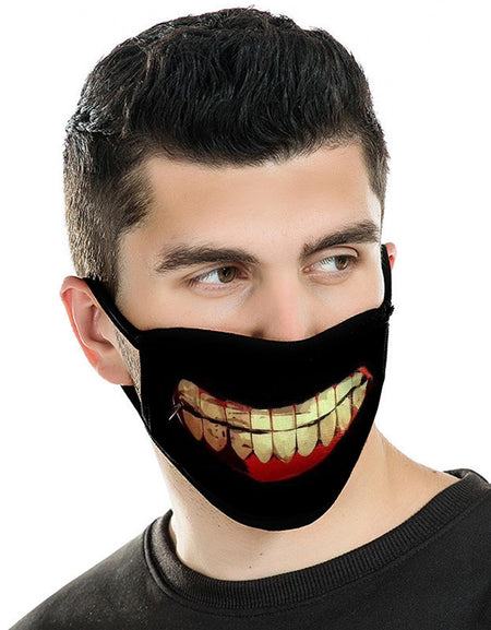 FCM-011   Smiling Teeth Fabric Face Mask Double Layer Set of 2