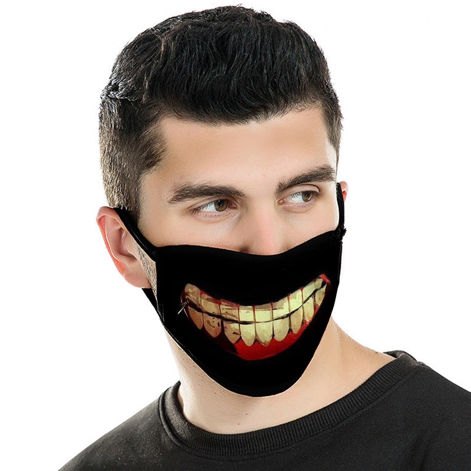 FCM-011   Smiling Teeth Fabric Face Mask Double Layer Set of 2