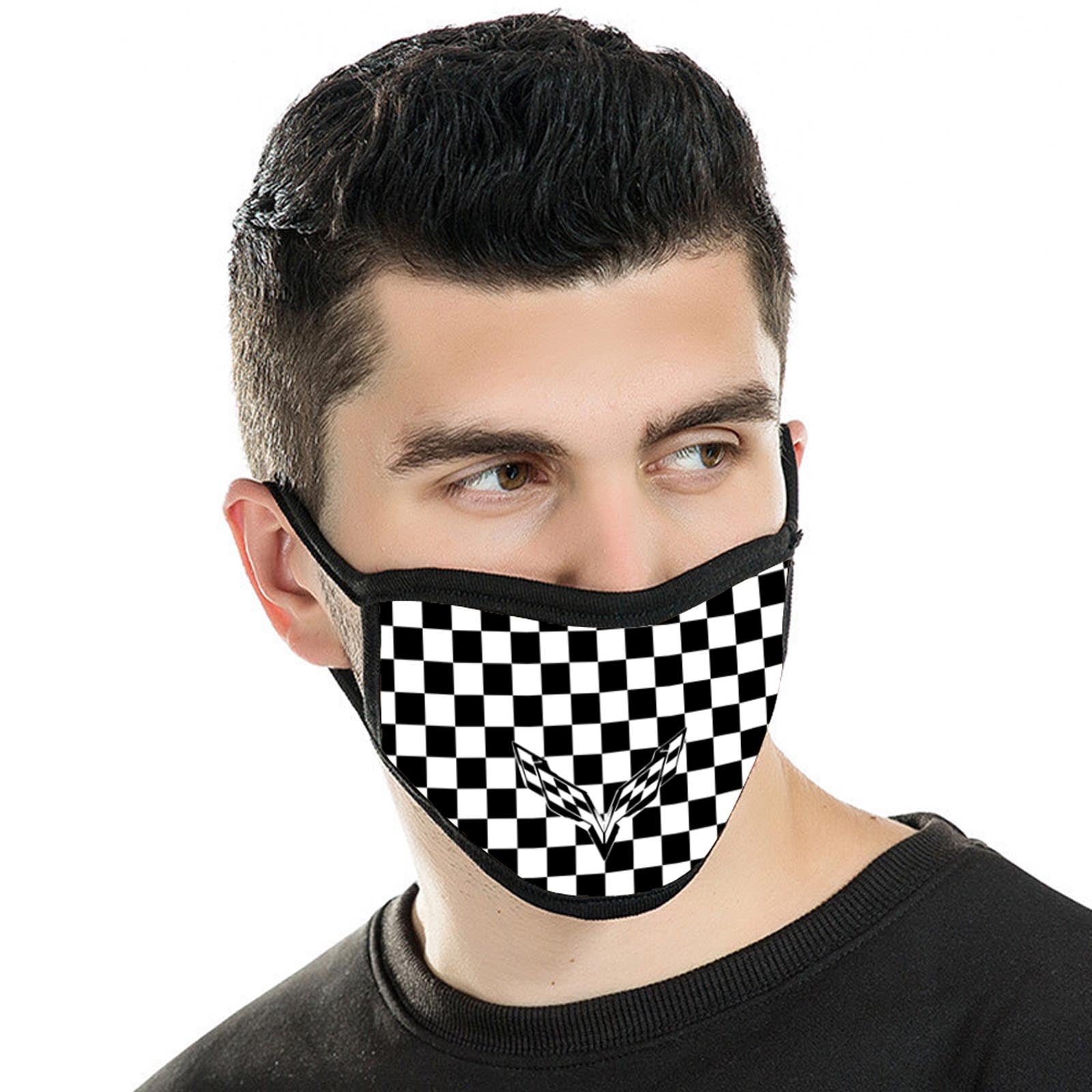 FCM-013 Checkered Fabric Face Mask Double Layer Set of 2