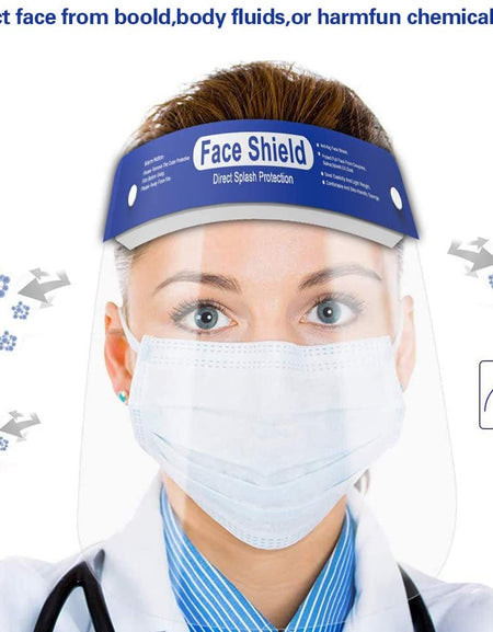 Safety Face Shield Full Protection Cap Wide Visor Anti-Fog Lens